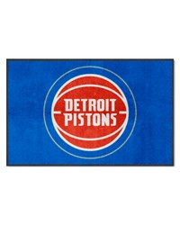 Detroit Pistons 4X6 HighTraffic Mat with Durable Rubber Backing  Landscape Orientation Blue by   
