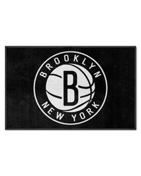 Brooklyn Nets 4X6 HighTraffic Mat with Durable Rubber Backing  Landscape Orientation Black by   