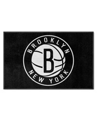 Brooklyn Nets 4X6 HighTraffic Mat with Durable Rubber Backing  Landscape Orientation Black by   