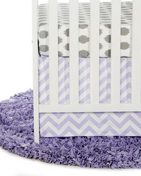 Swizzle Purple 2Pc Starter Set Includes grey dot sheet  crib skirt by   