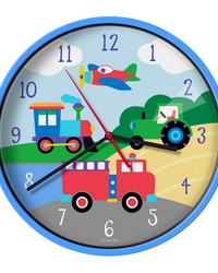 Olive Kids Trains, Planes, Trucks Wall Clock by   