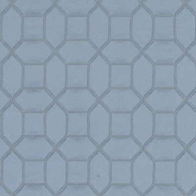 Duralee 32863 52 Azure in 3010 Blue Polyester  Blend Geometric   Fabric
