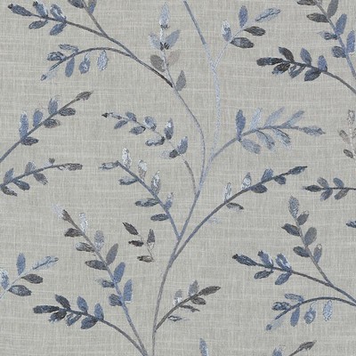 Duralee DA61699 433 MINERAL in EASTHAM EMBROIDERIES Grey Drapery VISCOSE  Blend