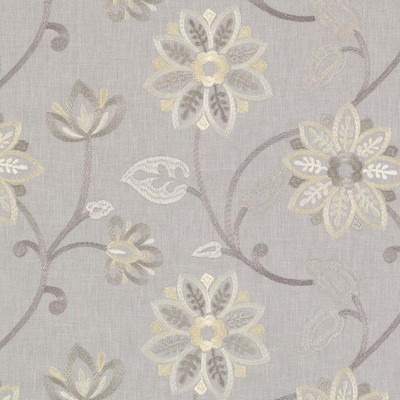 Duralee DA61702 296 PEWTER in EASTHAM EMBROIDERIES Silver Drapery POLYESTER  Blend