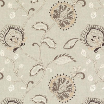 Duralee DA61718 79 CHARCOAL in EASTHAM EMBROIDERIES Grey Drapery VIS(EMB)  Blend