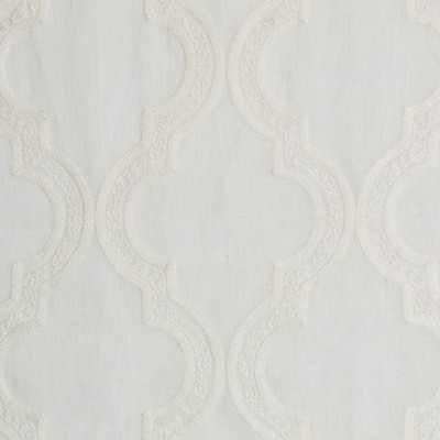 Duralee 51400 84 Ivory in 3003 Beige Linen  Blend Quatrefoil   Fabric