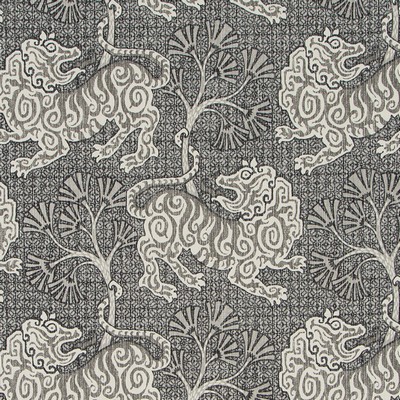 Duralee DP61901 352 SMOKE in KENSINGTON PRINT COLLECTION Grey Upholstery COTTON  Blend