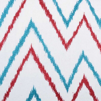 Duralee 73033 73 Red/blue in 5018 Red COTTON  Blend Zig Zag   Fabric