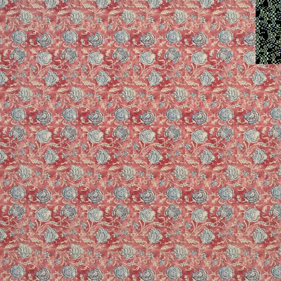 Ralph Lauren Shell Beach Batik Scarlet in ARCHIVAL FLORALS Red Linen  Blend Traditional Floral Large Print Floral Floral Linen Batik Quilting 