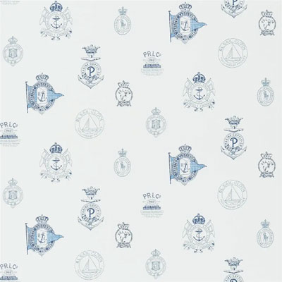 Ralph Lauren Wallpaper Rowthorne Crest Navy Blue in ARCHIVAL PAPERS Design Style: 