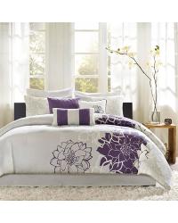 Lola Comforter Set Queen Purple by   