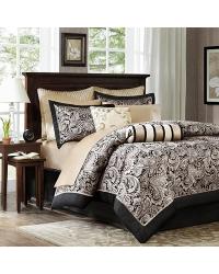 Madison Park Aubrey Comforter Set Queen Black by   