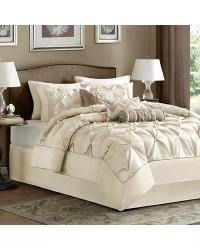 Madison Park Laurel Comforter Set King Ivory by   