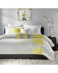 Lola Duvet Cover Set King Yellow by   