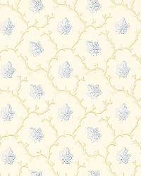 CORAL LEAF BLUE by  Schumacher Wallpaper 