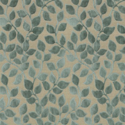 P K Lifestyles Lovely Leaf Lagoon in Cultural Exchange VI Blue Multipurpose Rayon  Blend Leaves and Trees  Patterned Velvet   Fabric