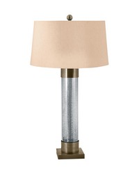 Mercury Glass Cylinder Table Lamp With Antiqued Brass Accents by   