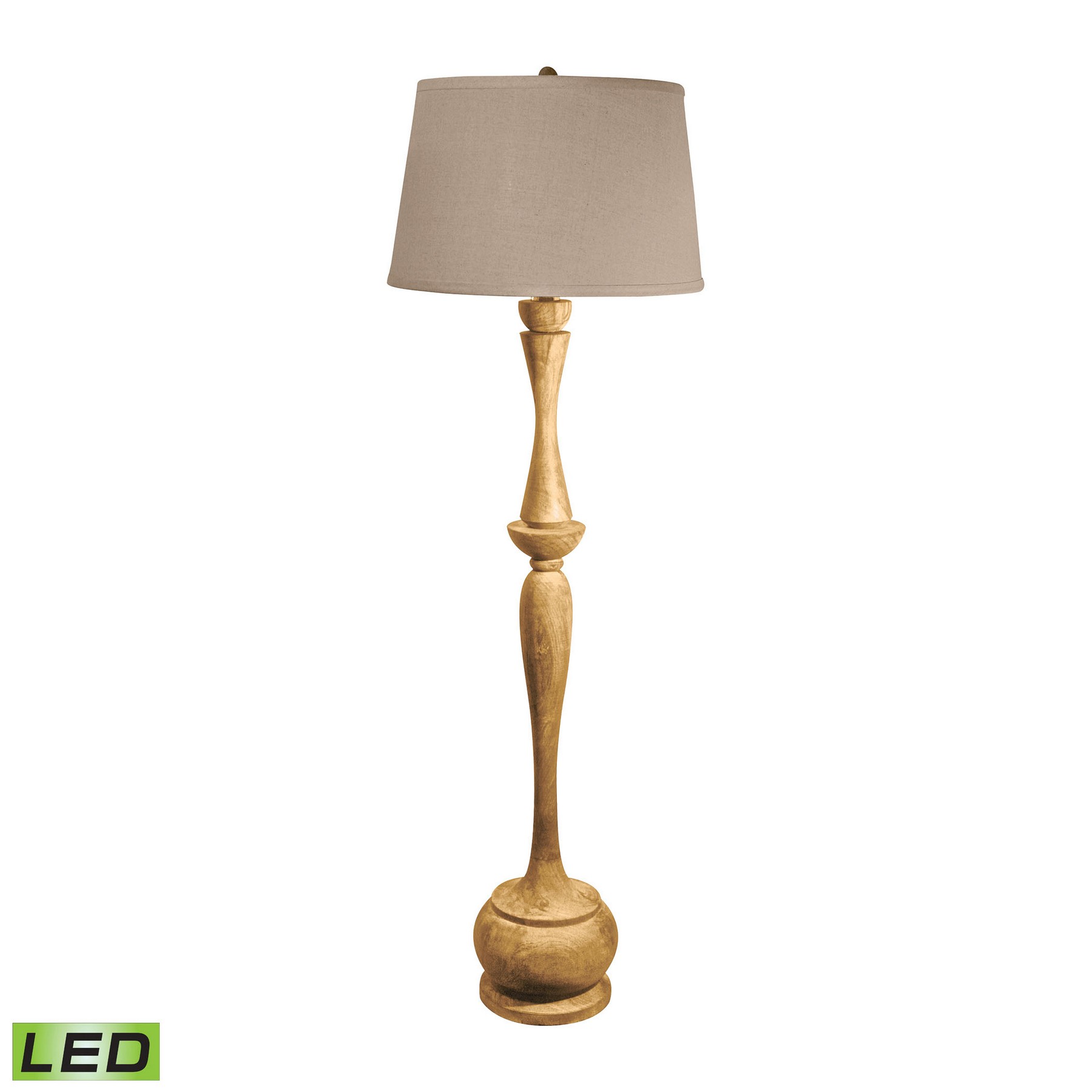 Distressed Acacia Wood LED Floor Lamp Lamps