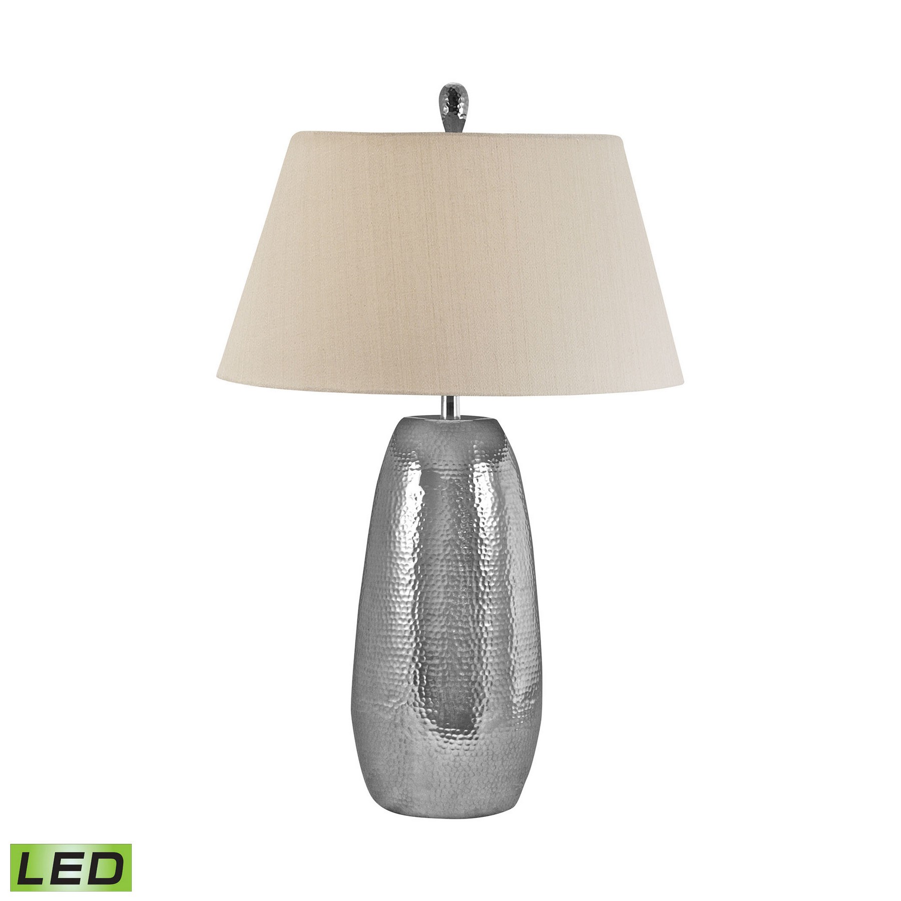 HandHammered Aluminum Oblong LED Table Lamp Lamps