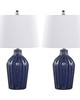 Lumisource Rockwell 23in Ceramic Table Lamp - Set of 2 Dark Blue Ceramic