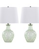 Lumisource Gloria Round 20in Glass Accent Lamp - Set of 2 Clear Recycled Spanish Glass