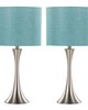Lumisource Lenuxe 24in Metal Table Lamp - Set of 2 Brushed Nickel