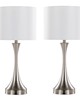Lumisource Lenuxe 25in Metal Table Lamp with USB - Set of 2 Brushed Nickel