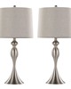 Lumisource Ashland 27in Metal Table Lamp - Set of 2 Brushed Nickel