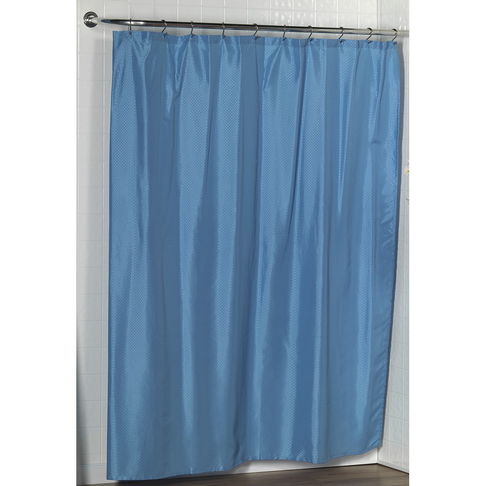 Lauren Dobby Fabric Shower Curtain in Light Blue Accessories