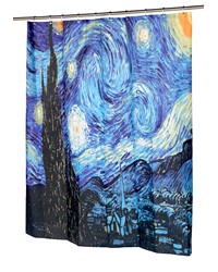 The Starry Night Fabric Shower Curtain by   