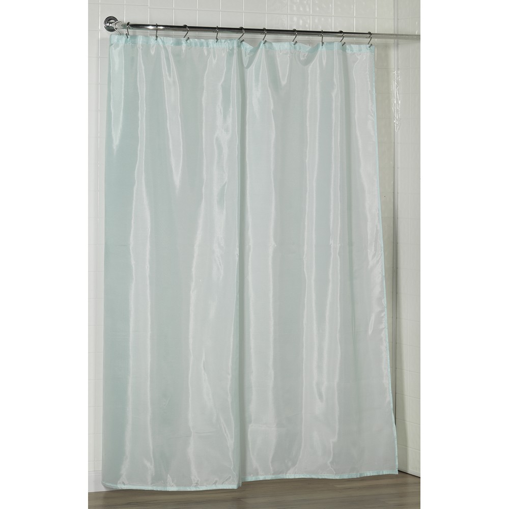 StandardSized Polyester Fabric Shower Curtain Liner in Spa Blue