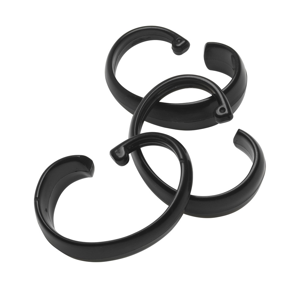 Hang Ease C Type Plastic Shower Curtain Hooks in Black Accessories