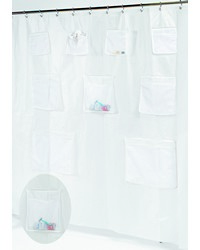 Pockets PEVA Shower Curtain in Frosty Clear by   