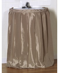 Lauren Diamond-Piqued Polyester Sink Drape in Linen by   