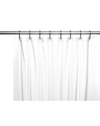 3 Gauge Vinyl Shower Curtain Liner w Weighted Magnets and Metal Grommets in White by   