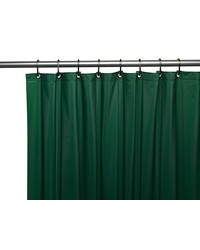 Premium 4 Gauge Vinyl Shower Curtain Liner w Weighted Magnets and Metal Grommets in Evergreen by   