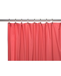 Premium 4 Gauge Vinyl Shower Curtain Liner w Weighted Magnets and Metal Grommets in Rose by   