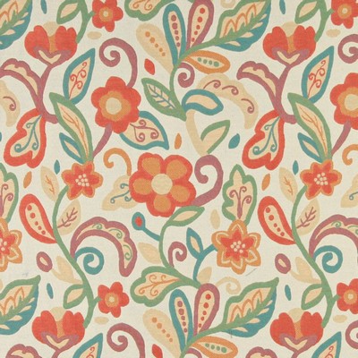 Charlotte Fabrics 10023-01 Drapery cotton  Blend Fire Rated Fabric Heavy Duty CA 117 Modern Floral 