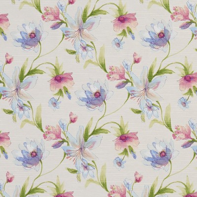 Charlotte Fabrics 10870-01 Drapery Cotton  Blend Fire Rated Fabric High Performance CA 117 Large Print Floral 