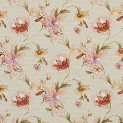 Charlotte Fabrics 10870-02 Drapery Cotton  Blend Fire Rated Fabric High Performance CA 117 Large Print Floral 