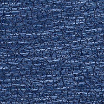 Charlotte Fabrics 1755 Azure Blue recycled  Blend Fire Rated Fabric Scroll Heavy Duty CA 117 Fire Retardant Print and Textured 