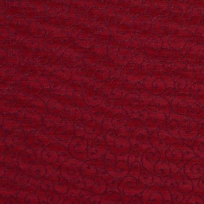 Charlotte Fabrics 1757 Crimson Red recycled  Blend Fire Rated Fabric Scroll Heavy Duty CA 117 Fire Retardant Print and Textured 