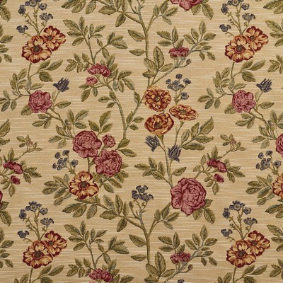Charlotte Fabrics 1980 Ecru Bouquet Beige Drapery Polyester  Blend Fire Rated Fabric Heavy Duty CA 117 Large Print Floral 