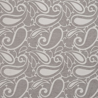 Charlotte Fabrics 20800-01 Grey Upholstery Woven  Blend Fire Rated Fabric Patterned Chenille Heavy Duty CA 117 Classic Paisley 