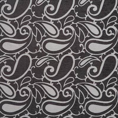 Charlotte Fabrics 20800-05 Black Upholstery Woven  Blend Fire Rated Fabric Patterned Chenille Heavy Duty CA 117 Classic Paisley 