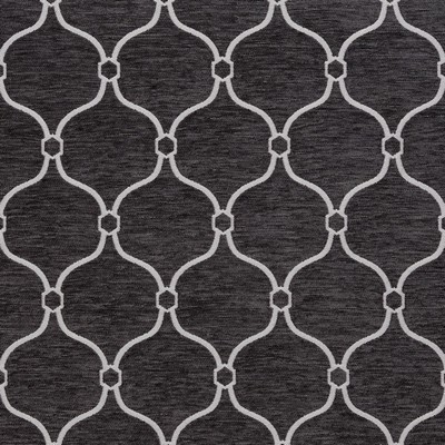Charlotte Fabrics 20830-05 Black Upholstery Woven  Blend Fire Rated Fabric Geometric Heavy Duty CA 117 Quatrefoil Geometric 