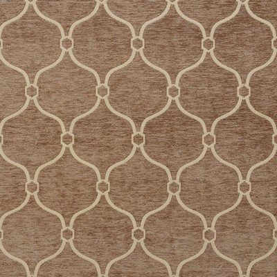 Charlotte Fabrics 20830-07 Brown Upholstery Woven  Blend Fire Rated Fabric Heavy Duty CA 117 Geometric Quatrefoil 