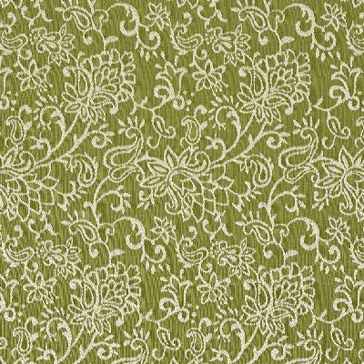 Charlotte Fabrics 2604 Fern/Garden Green Woven  Blend Fire Rated Fabric Heavy Duty CA 117 Floral Flame Retardant Classic Paisley 