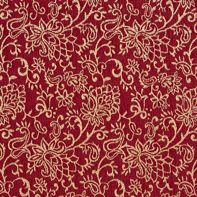 Charlotte Fabrics 2607 Crimson/Garden Red Woven  Blend Fire Rated Fabric Heavy Duty CA 117 Floral Flame Retardant Classic Paisley 