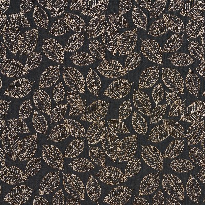 Charlotte Fabrics 2624 Onyx/Leaf Beige Woven  Blend Fire Rated Fabric Heavy Duty CA 117 Fire Retardant Print and Textured Vine and Flower 